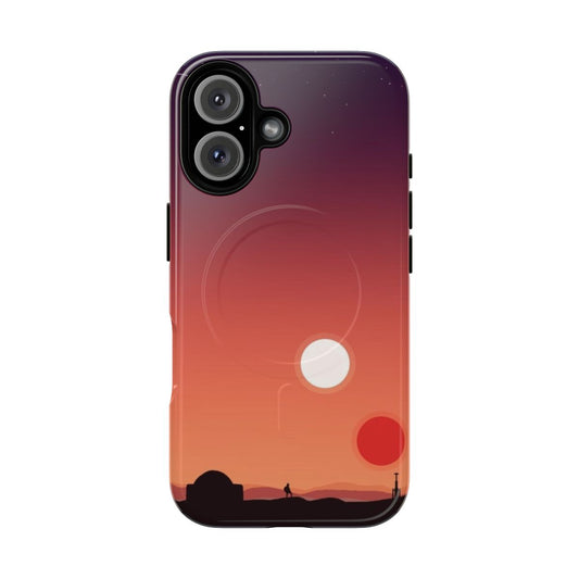 Tatooine sunset-themed magnetic tough phone case