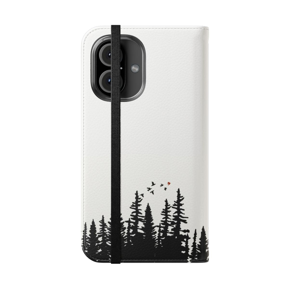 Colorful flip cover phone case with nature and Twenty One Pilots-inspired design - Folded Front