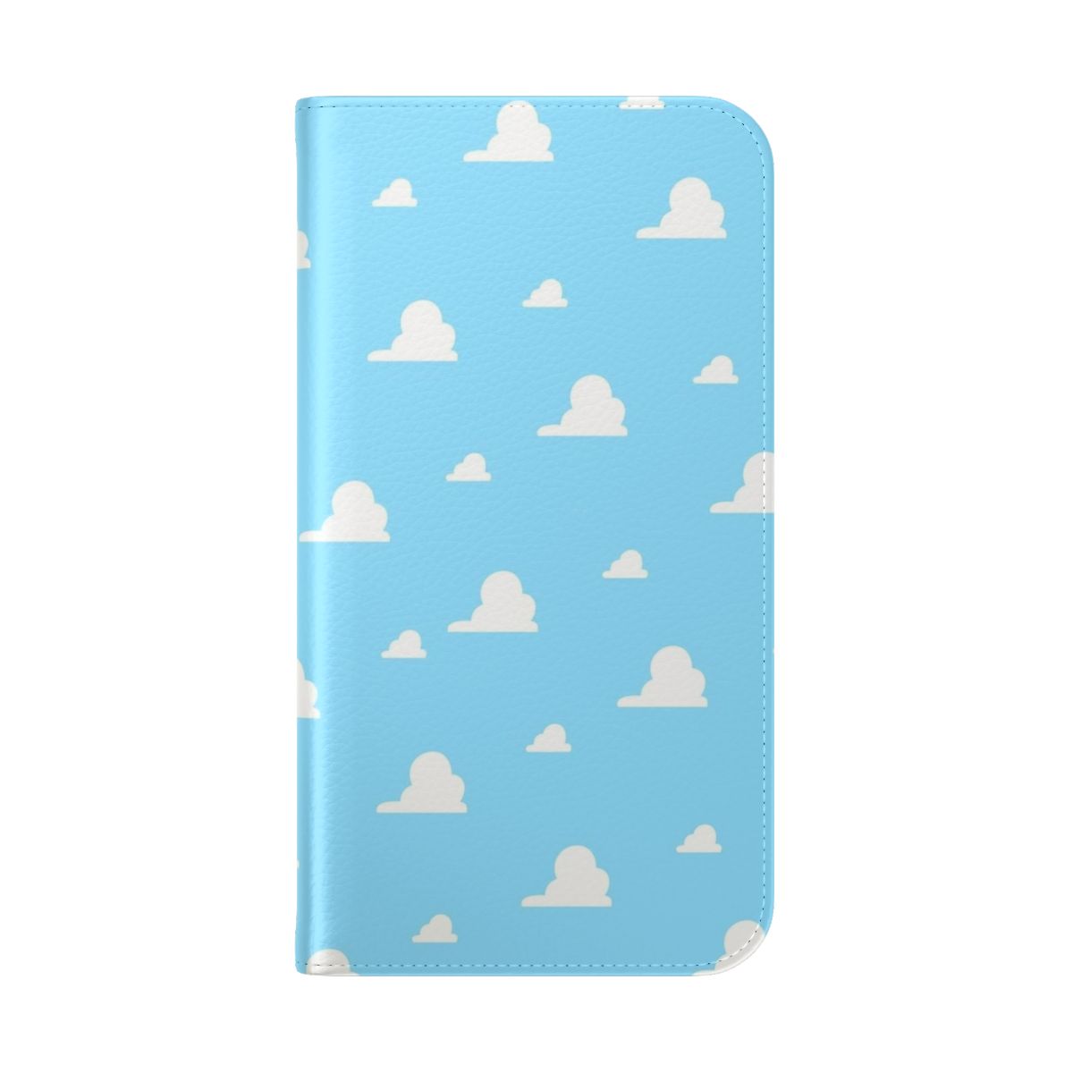 Pixar-inspired flip cover phone case with clouds and a cute design - Folded Back