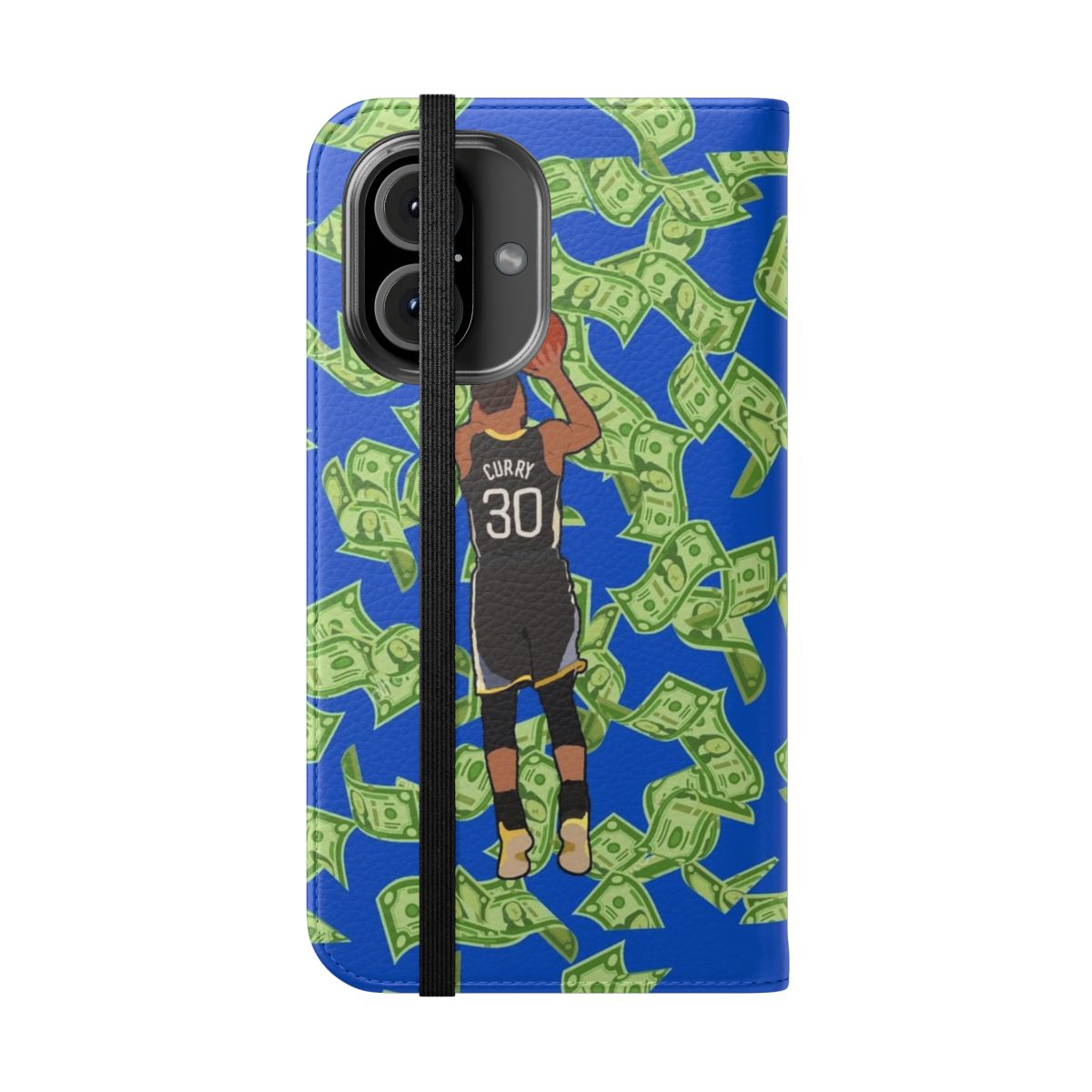 Curry-inspired flip cover phone case for basketball and sports fans - Folded Front