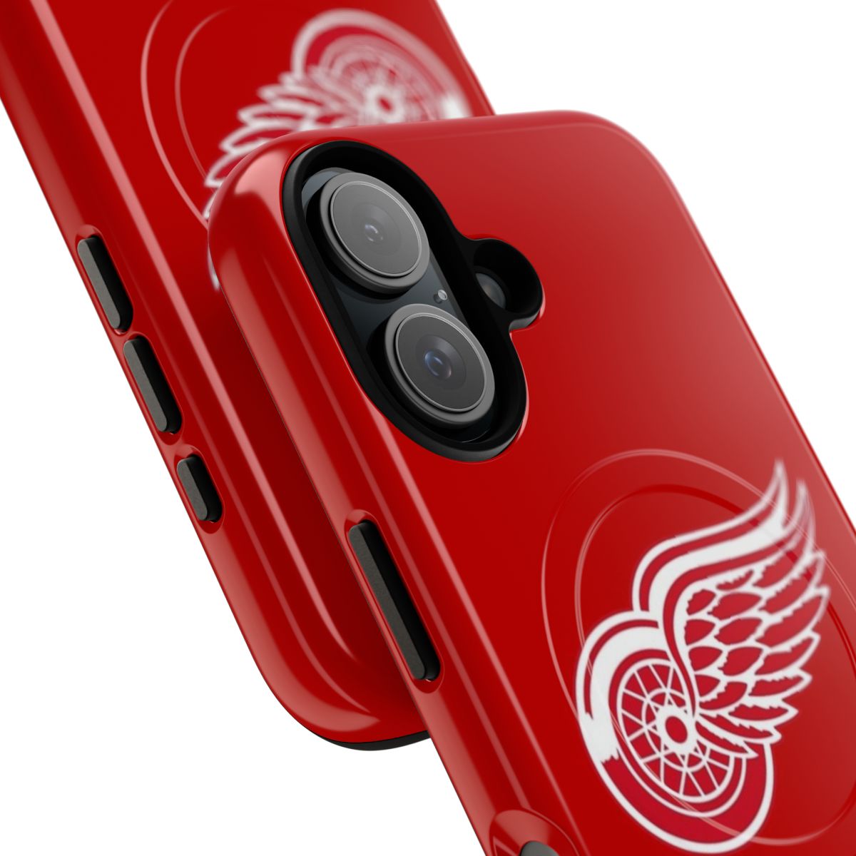 Red Wings logo magnetic phone case with tough protection - Detail