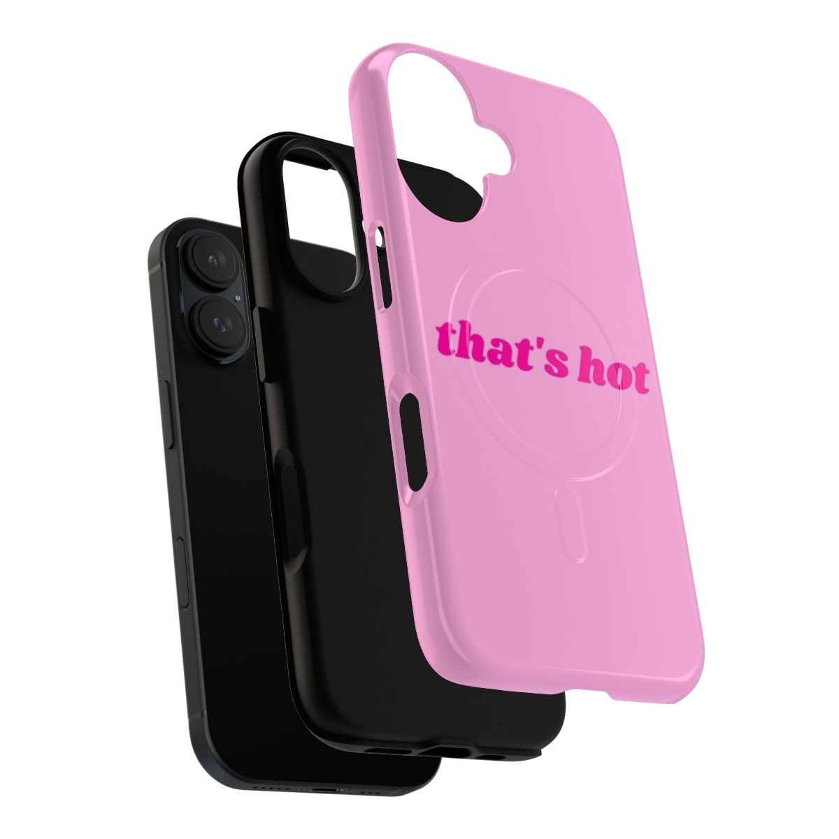 Trendy magnetic tough phone case with pink and white design inspired by The Simple Life - Layers