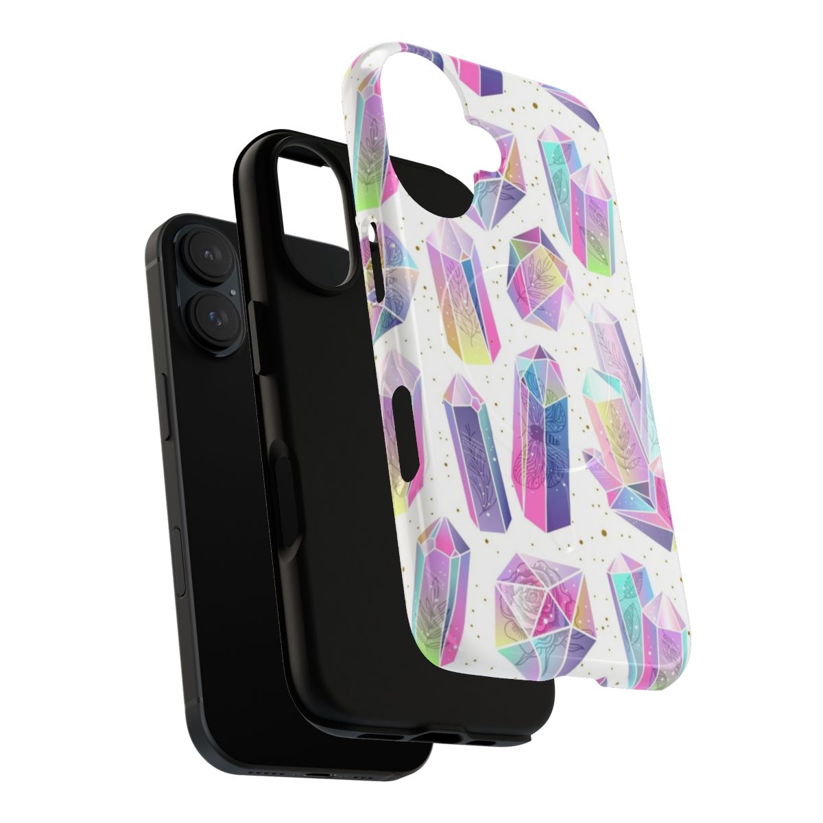 Magnetic phone case with a beautiful floral pattern design for tough protection. - Layers