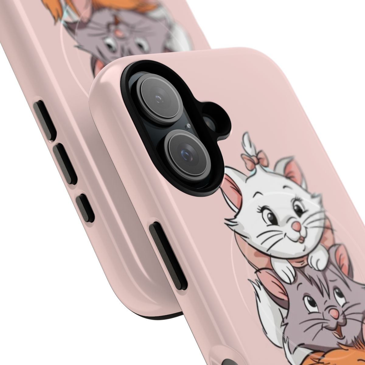 Cute cat phone case with images of Berlioz and Toulouse from the Aristocats - Detail