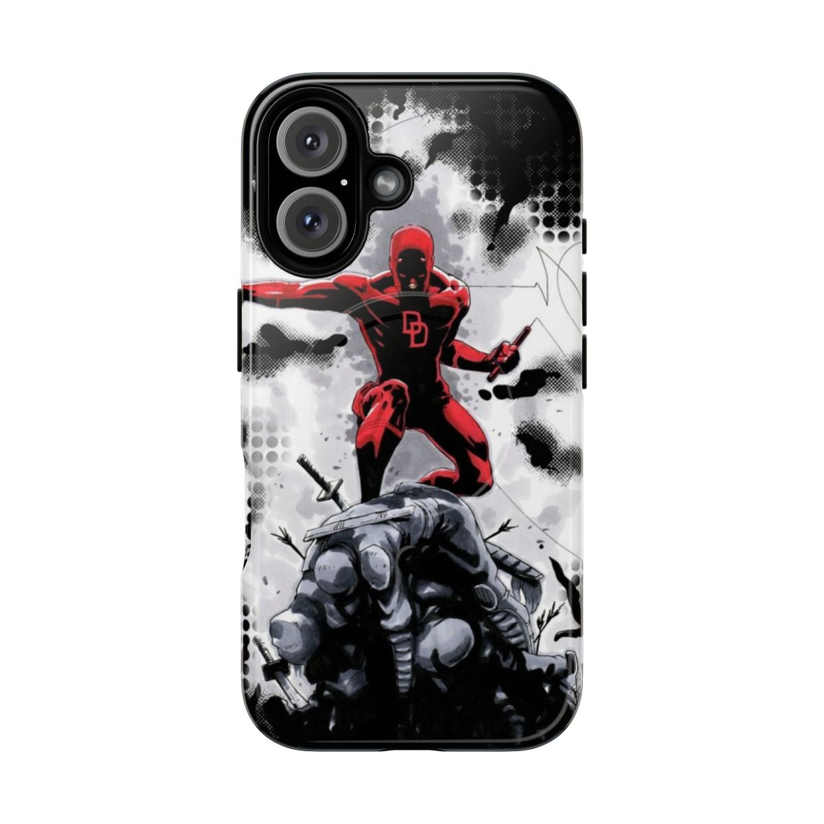 Magnetic tough phone case with superhero designs