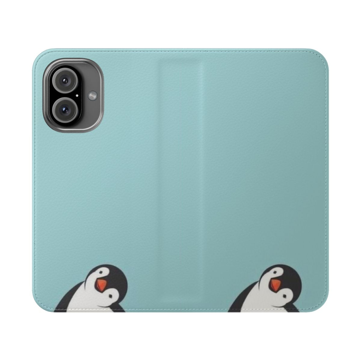 A vibrant and trendy penguin-themed flip cover phone case