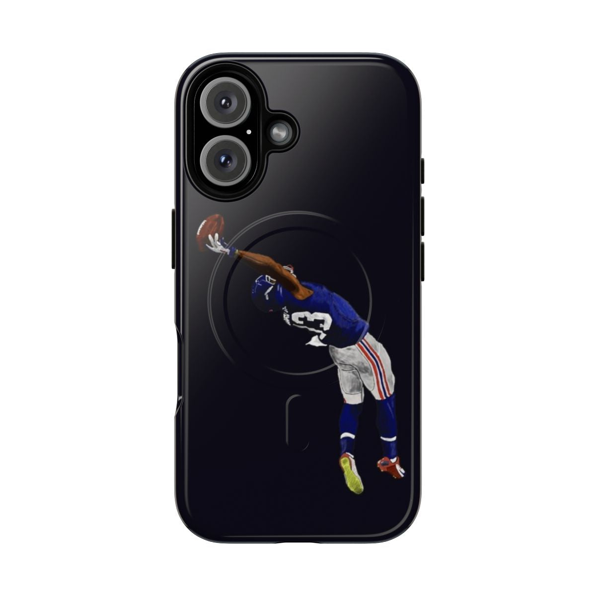 Magnetic Tough Phone Case with Football Design and One-Handed Catch Motif