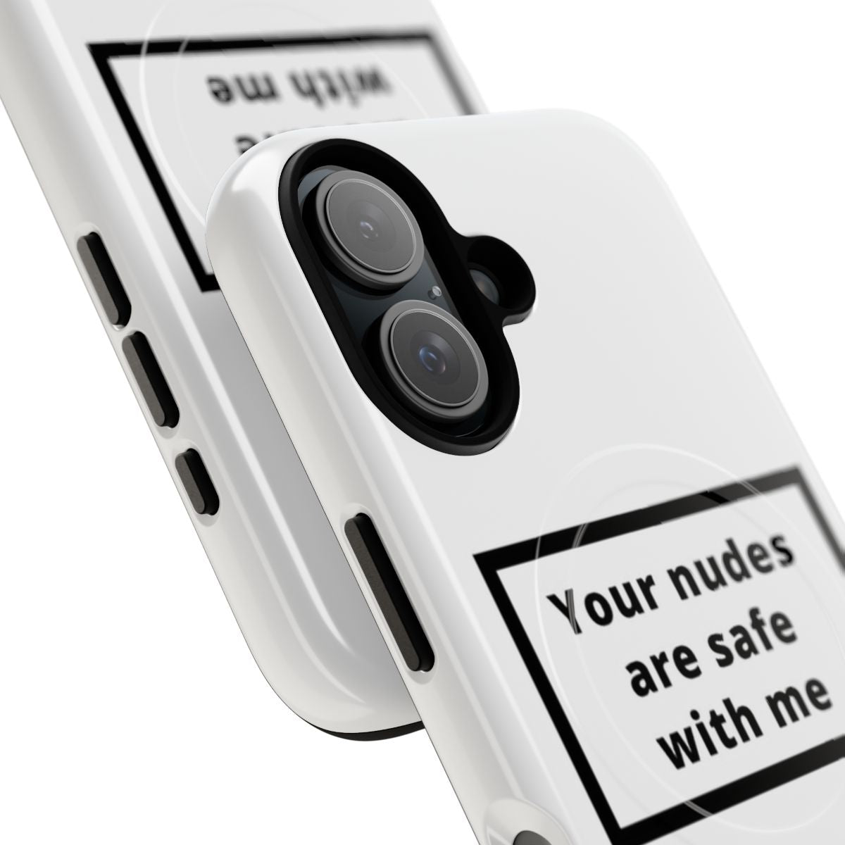 Magnetic Tough Phone Cases with Parody Security Warning Message - Detail