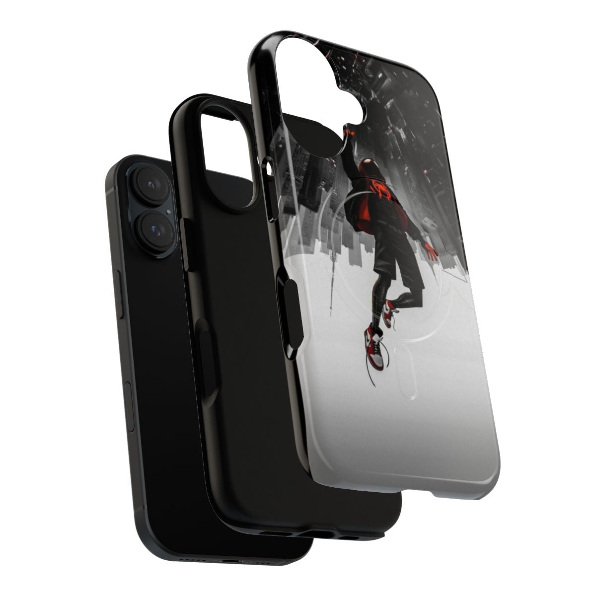 Image of a tough, magnetic phone case with a Spider-Verse design - Layers