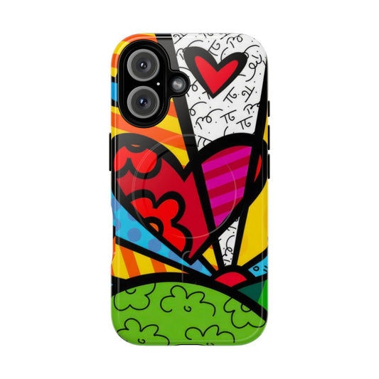 Vibrant and bold phone case featuring the iconic art style of Romero Britto