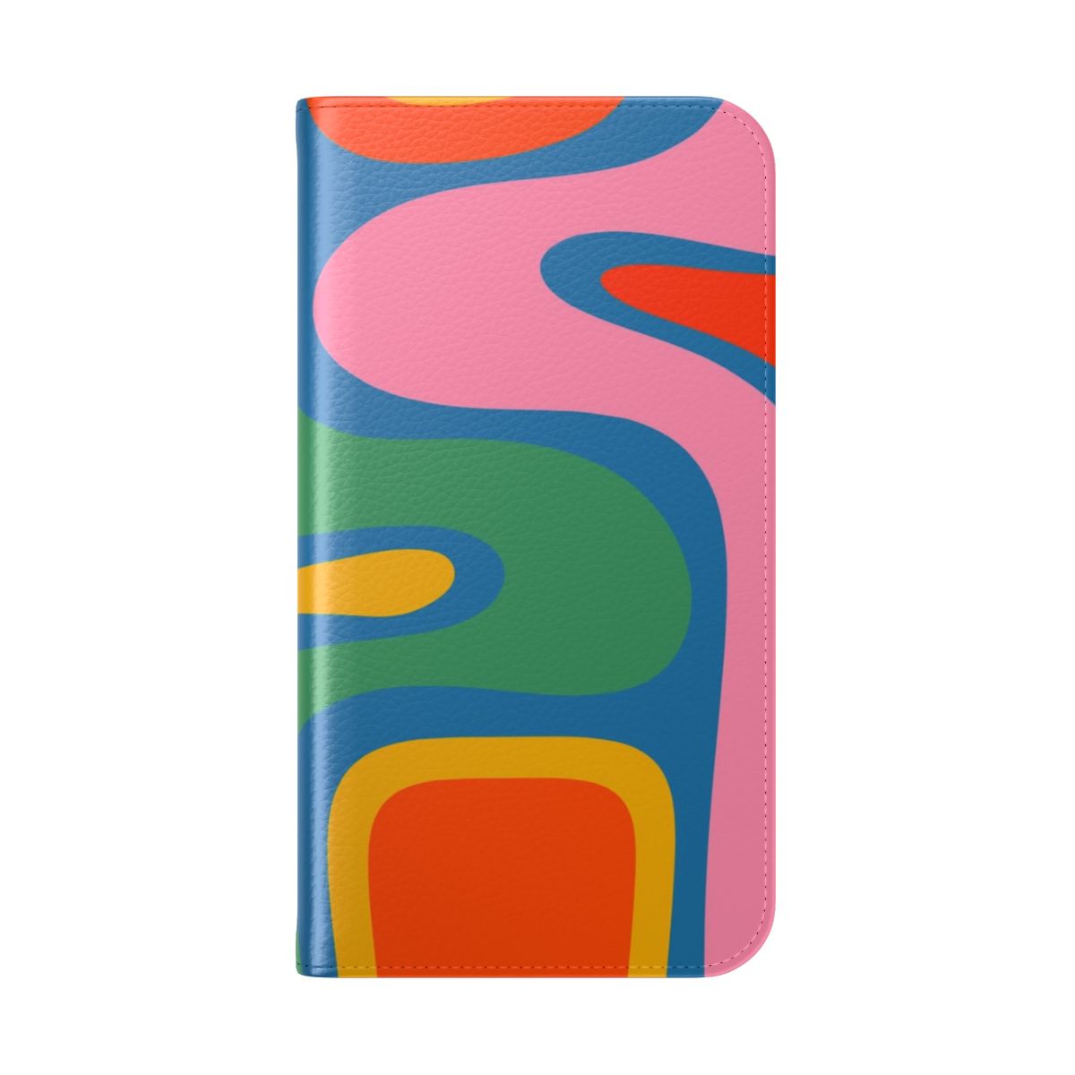 Colorful retro abstract pattern phone case in vibrant rainbow hues - Folded Back