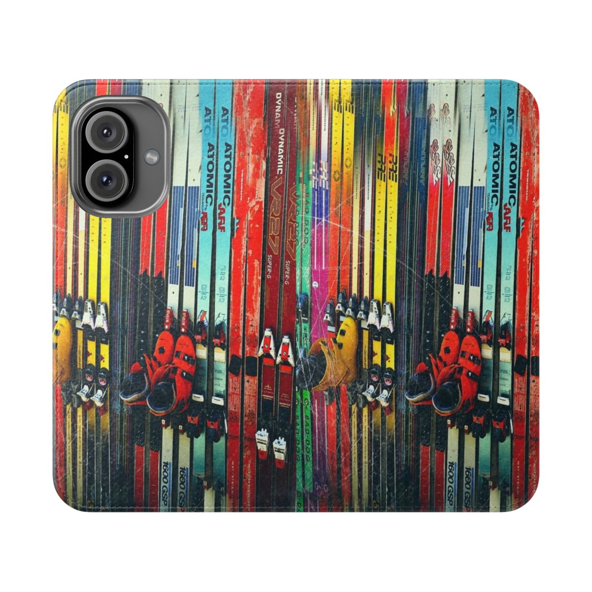 Ski-themed phone case featuring vintage ski photography of Sun Valley, Idaho