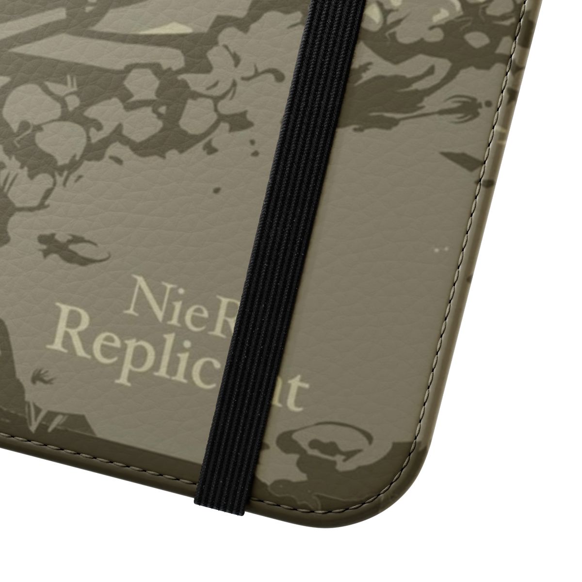 Nier Replicant-themed flip cover phone case with anime-style graphics - Close Up