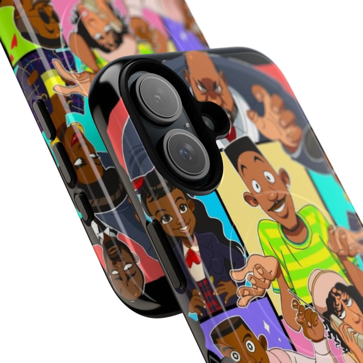 Colorful magnetic phone cases with custom designs inspired by The Fresh Prince of Bel-Air TV series - Detail