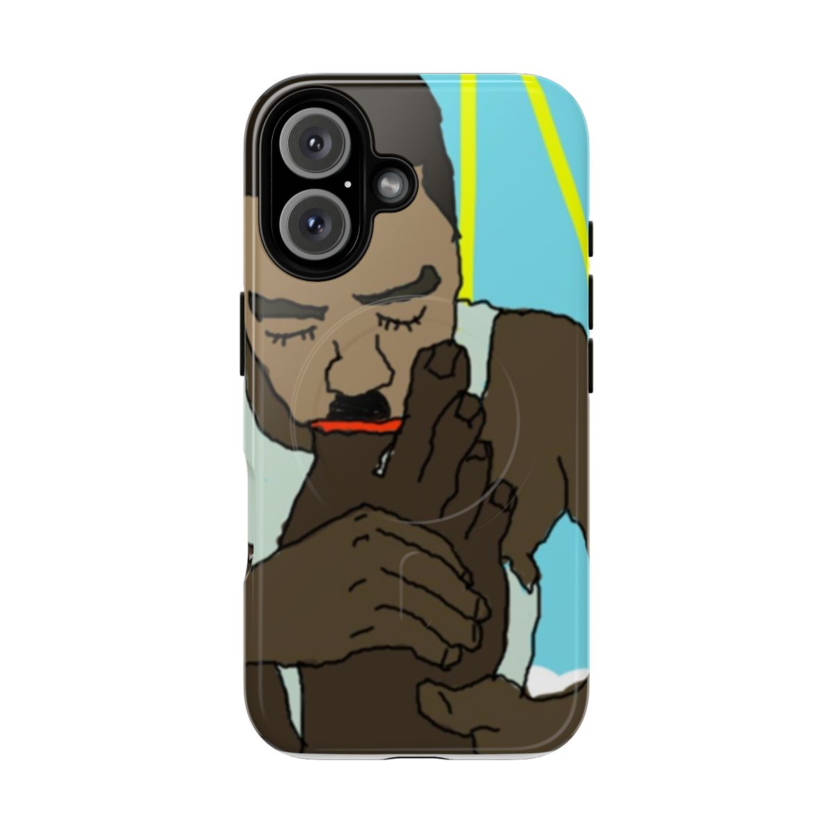 Magnetic phone case with a funny homies meme design