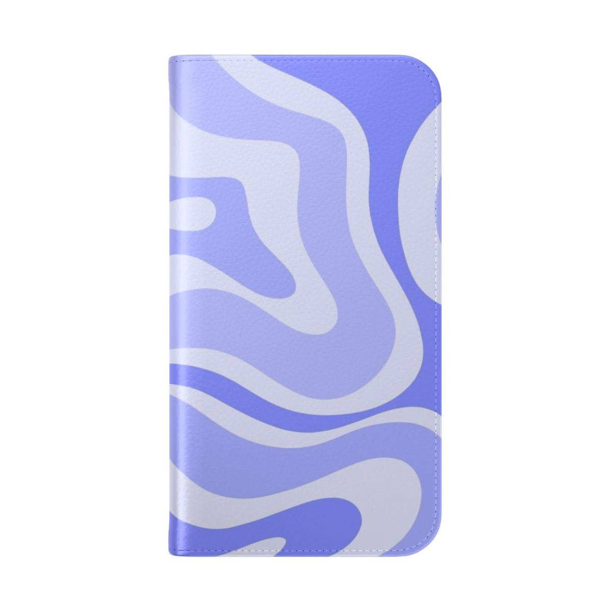 Retro abstract liquid swirl pattern in periwinkle phone case - Folded Back