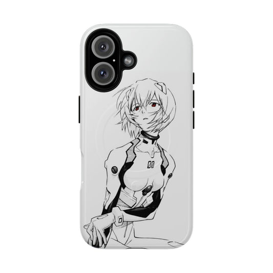 Rei Ayanami inspired magnetic tough phone case with Neon Genesis Evangelion design