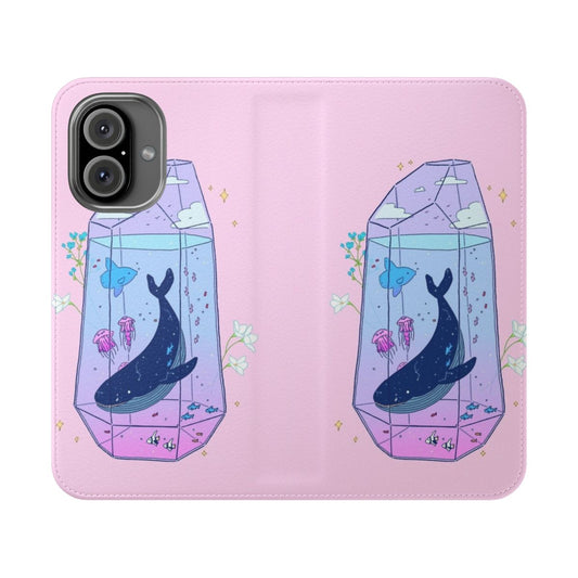 Celestial Aquarium Inspired Phone Case Cover with Whales, Plants, and Constellation Designs