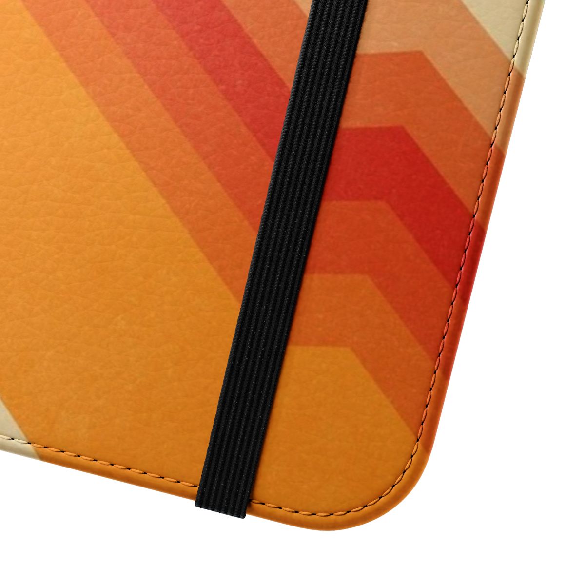 Vibrant and geometric phone case with abstract patterns in red, blue, and orange. - Close Up