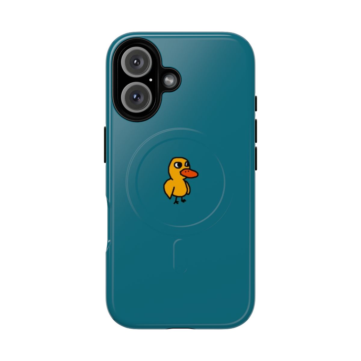 Magnetic tough phone case with a graphic design inspired by the popular duck song.