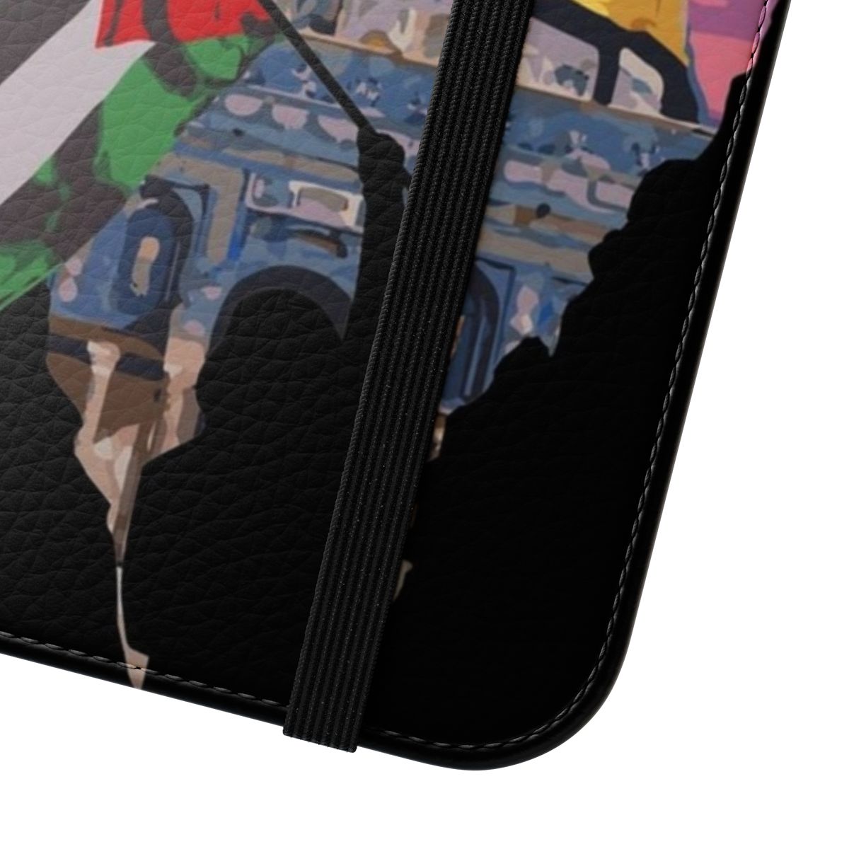 Solidarity phone case design featuring the phrase "Free Palestine" - Close Up