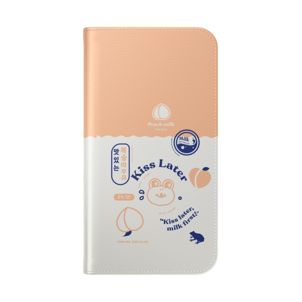 Peach milk carton themed phone case featuring Loona member Yeojin fan art - Folded Back