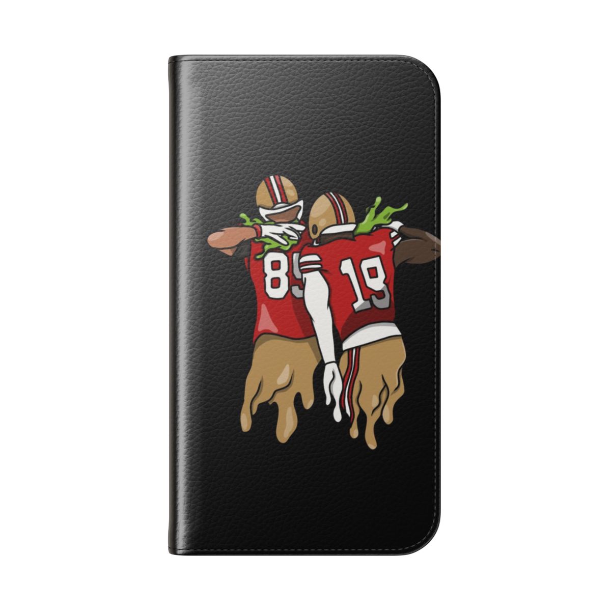 Slime-inspired flip cover phone case for San Francisco 49ers fans - Folded Back