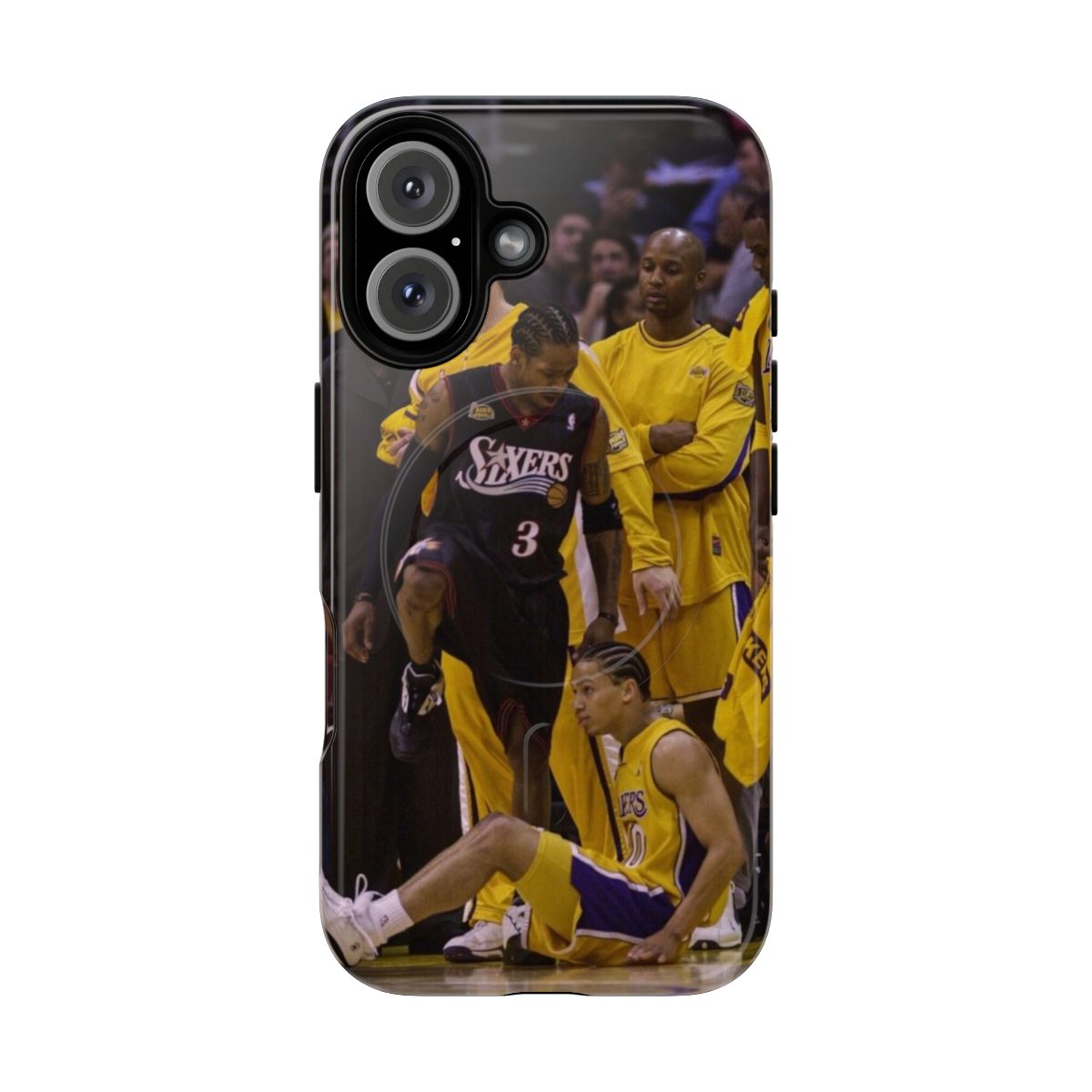 Tough phone case featuring basketball-inspired design and an image of Allen Iverson