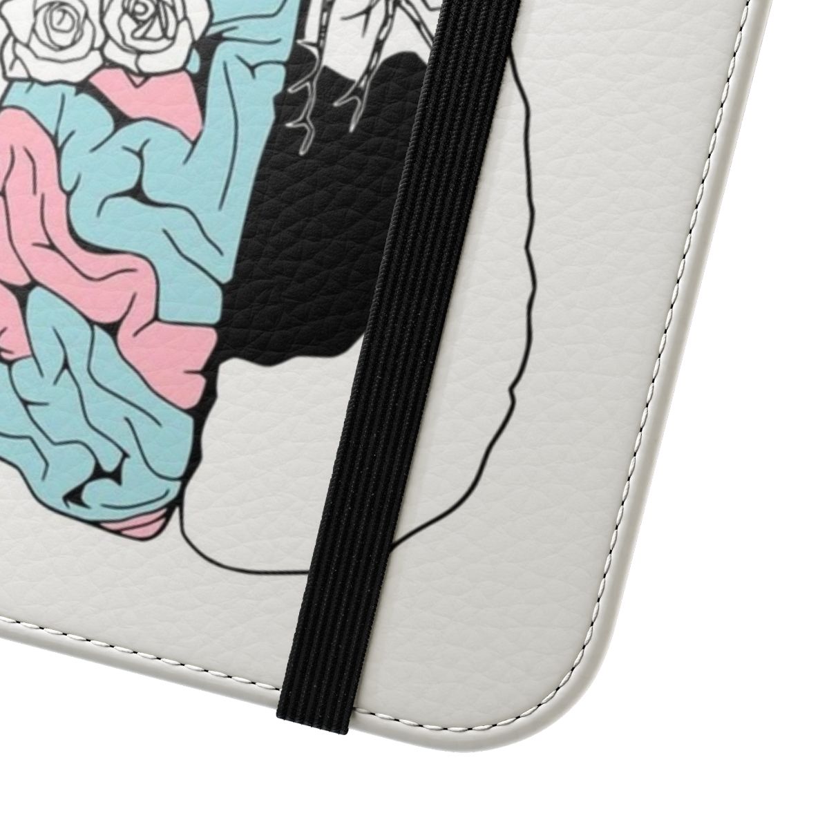 Halsey inspired garden grunge floral design printed on a protective flip phone case - Close Up