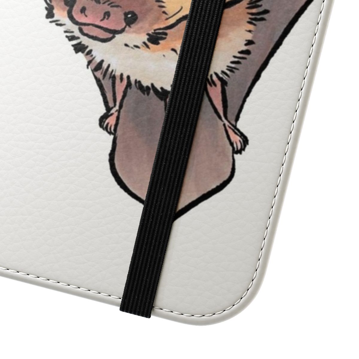 Grey long-eared bat graphic on a phone case - Close Up