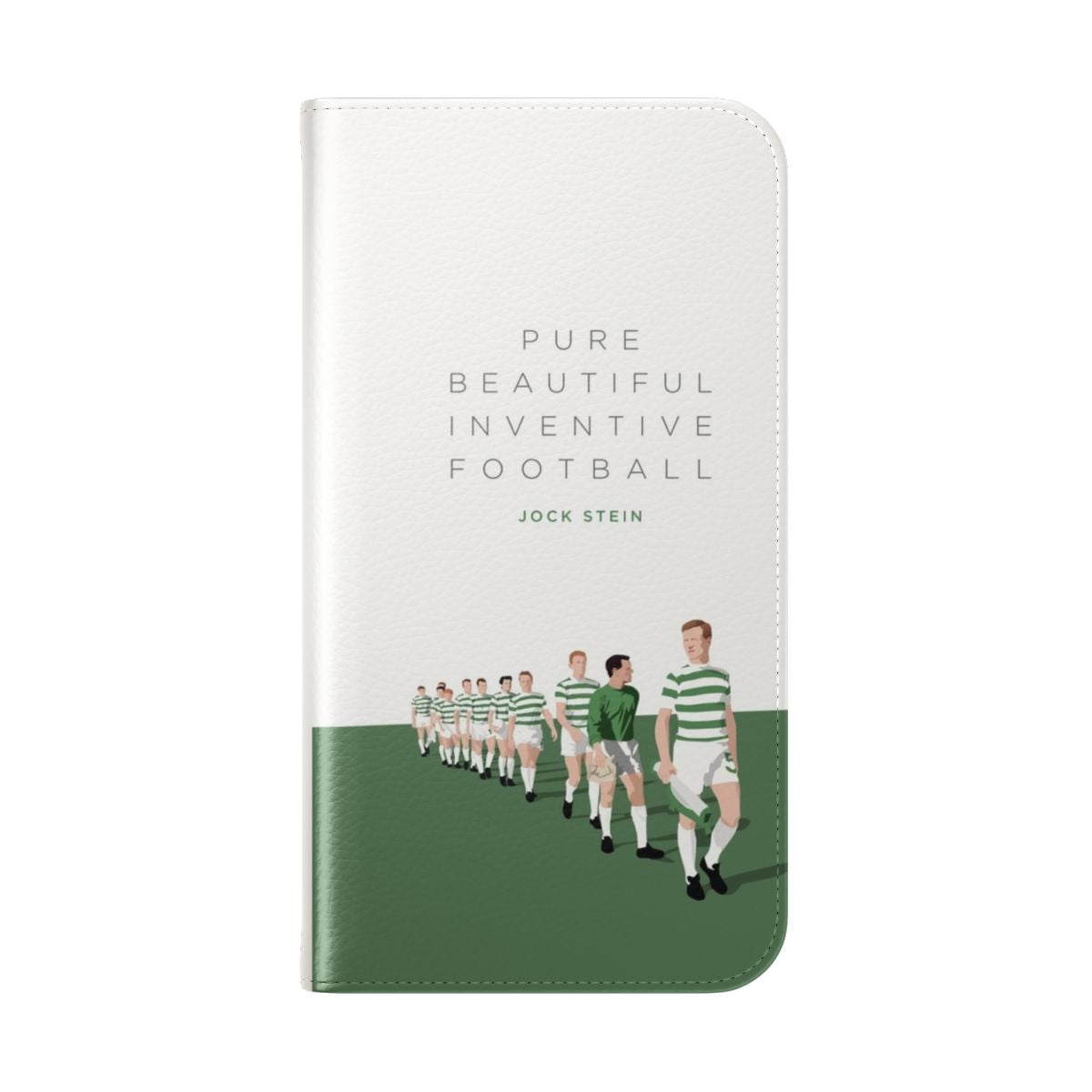 Stylish Celtic phone case featuring the iconic Lisbon Lions football team - Folded Back