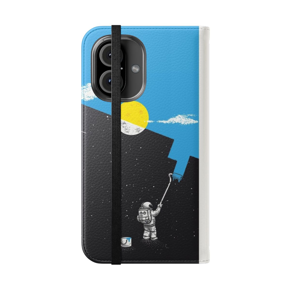 Colorful painting design on a flip cover phone case - Folded Front