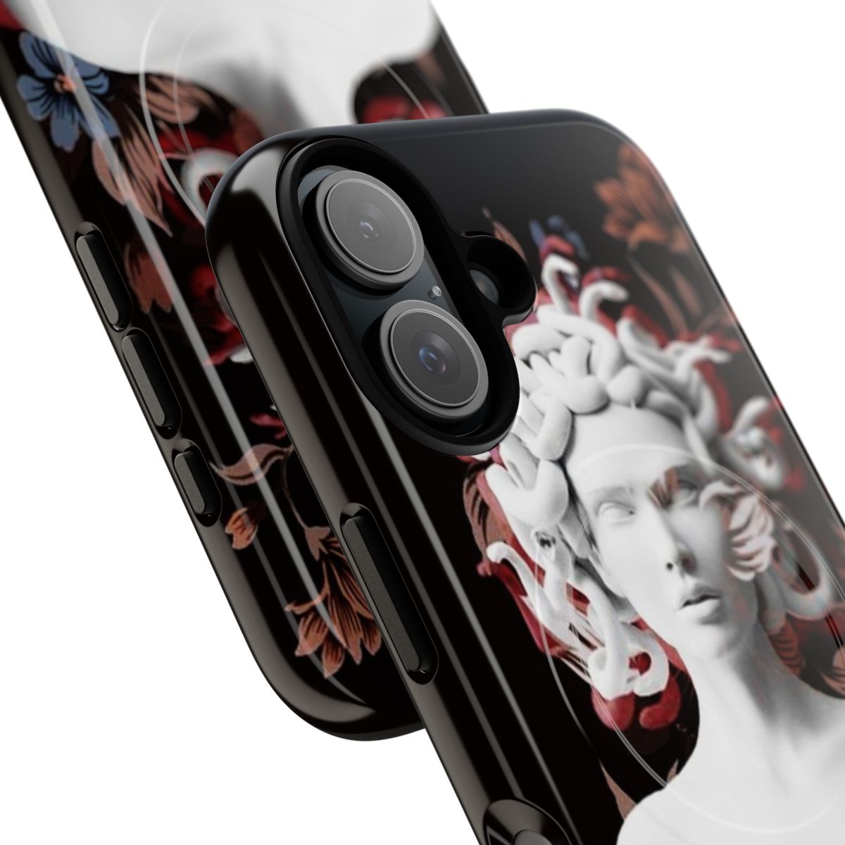 Medusa mythology inspired magnetic tough phone case with a detailed tattoo design - Detail