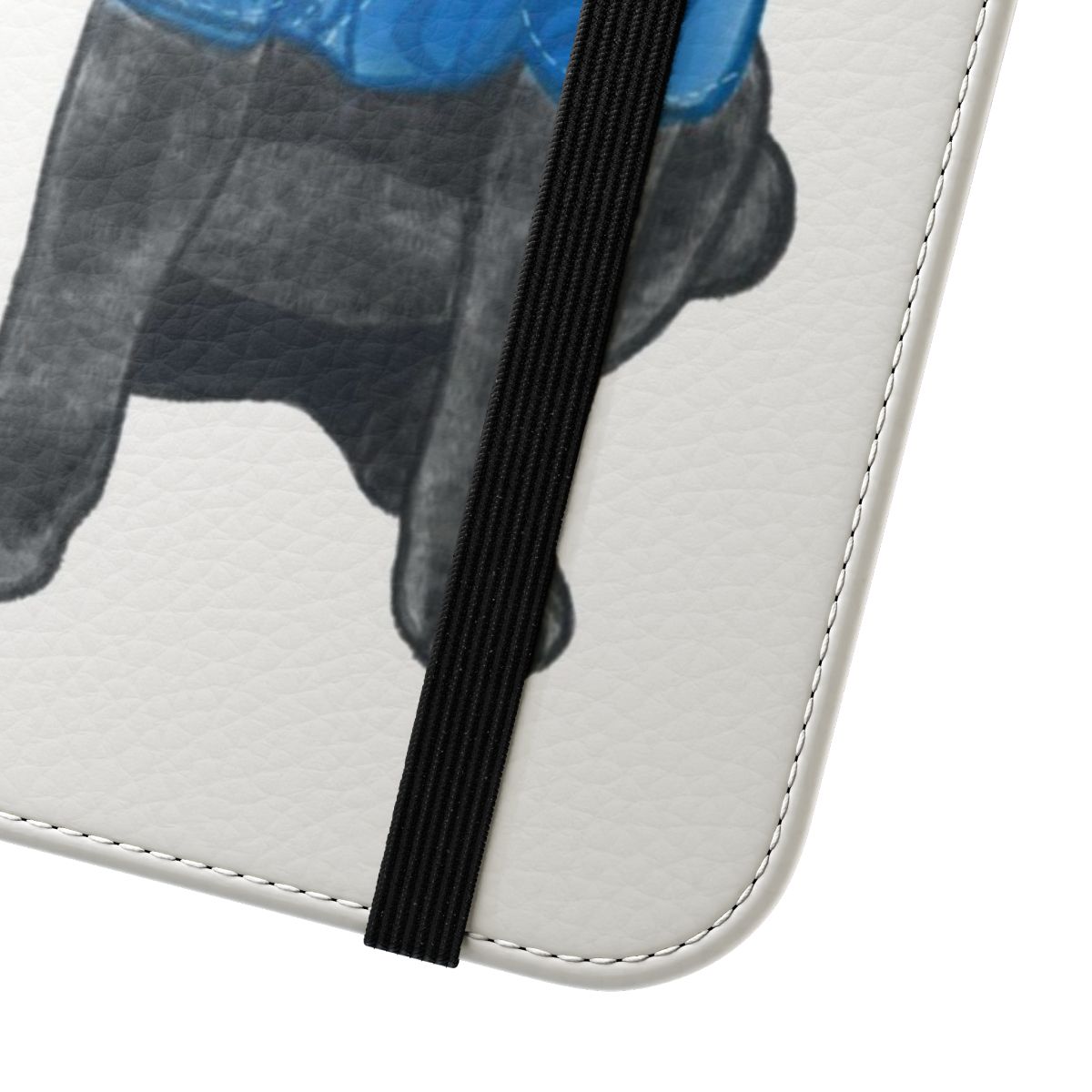 Stylish and whimsical phone case featuring a cute cat named Bacon - Close Up