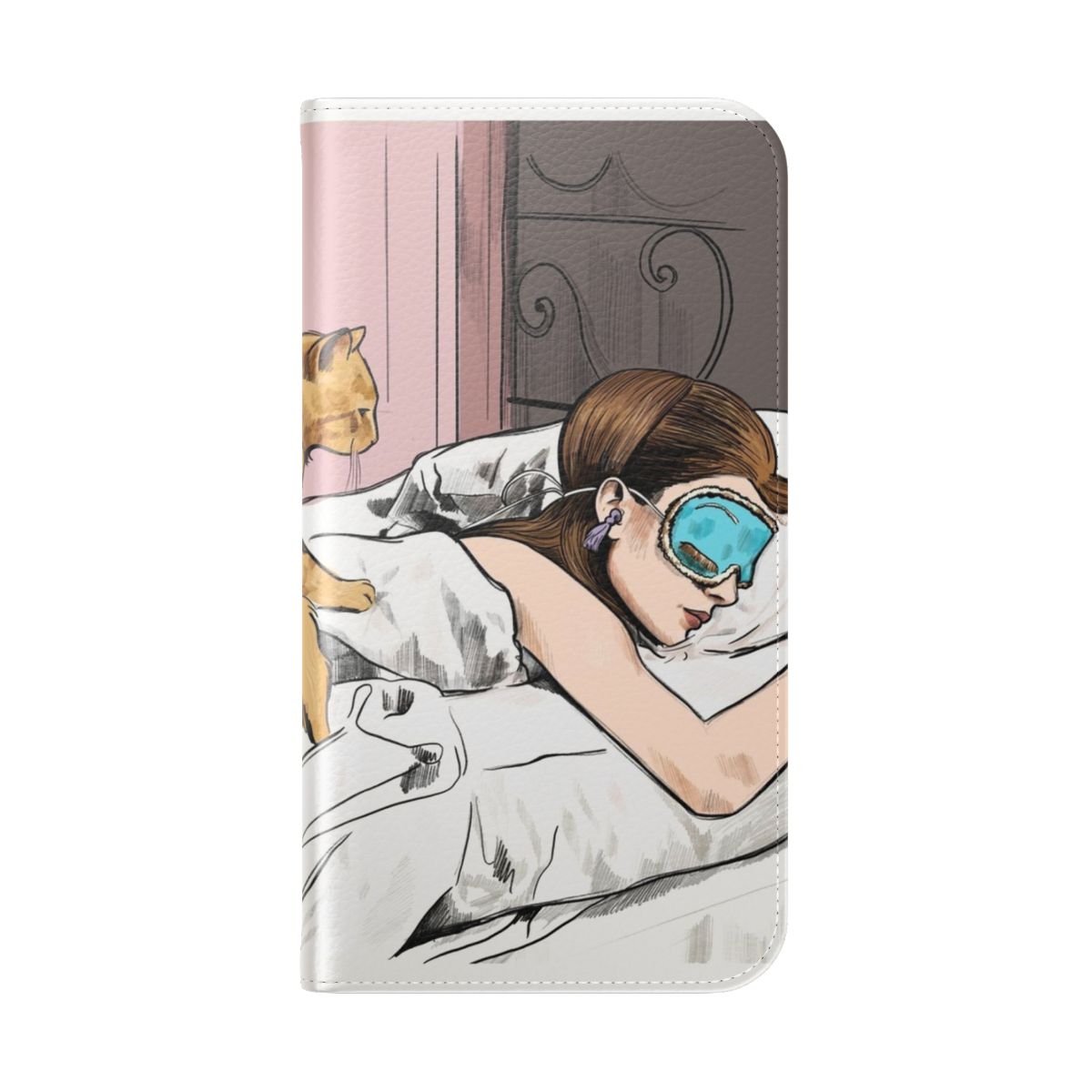 Flip cover phone case featuring Audrey Hepburn as Holly Golightly from the film Breakfast at Tiffany's - Folded Back