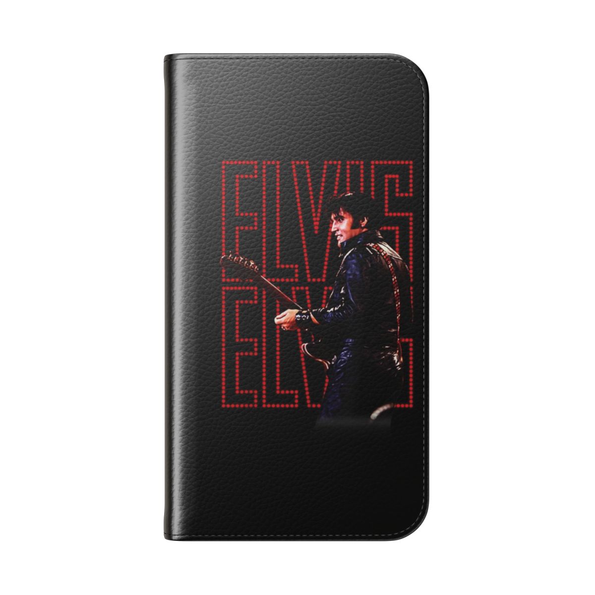 Vintage inspired flip cover phone case featuring the iconic King of Rock and Roll, Elvis Presley. - Folded Back