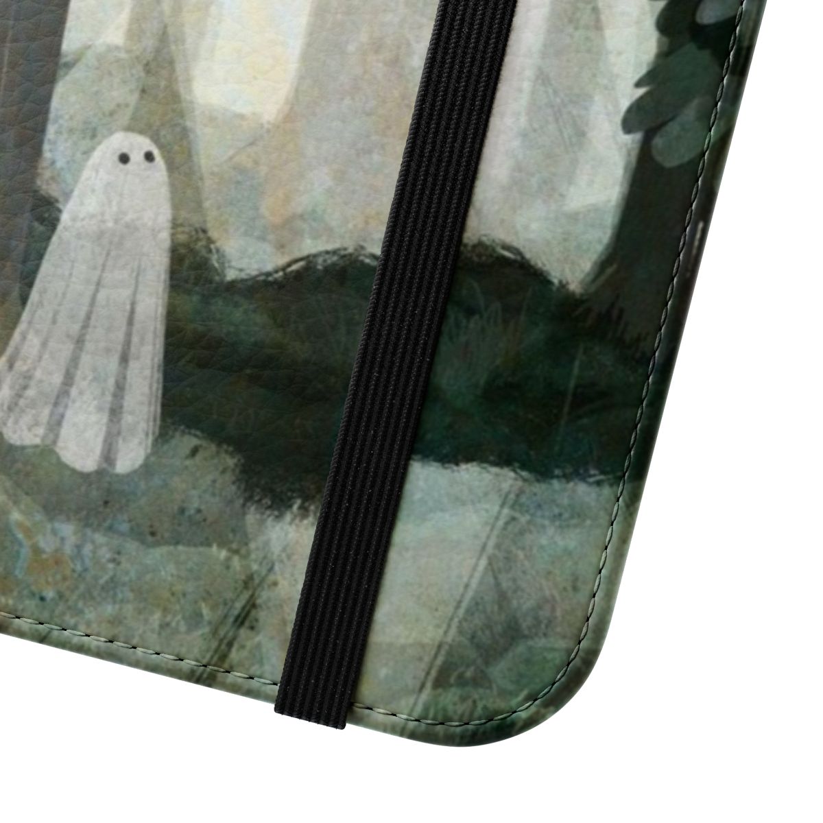 Mystical pine forest clearing phone case cover with ghostly, haunted vibes - Close Up