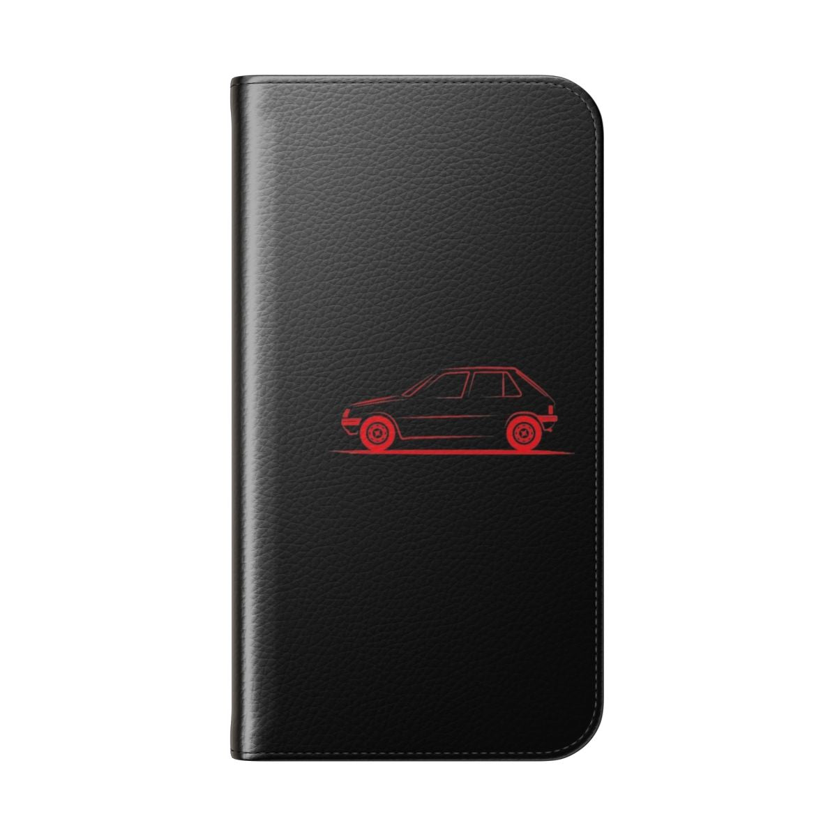 Classic Peugeot 205 car silhouette on a phone case - Folded Back