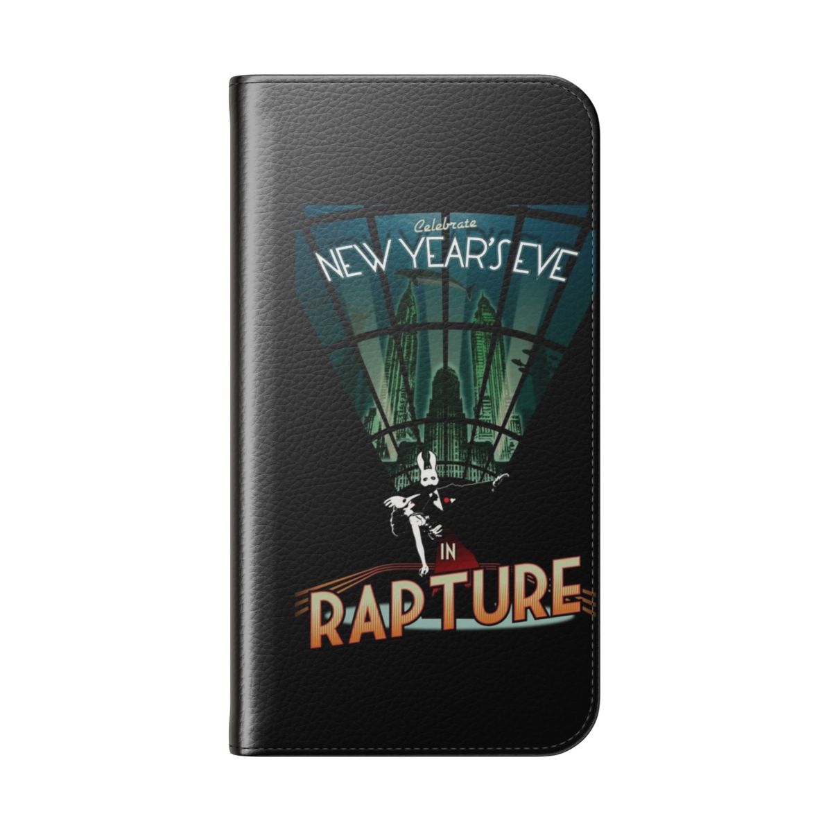 Bioshock-inspired flip phone case with Rapture city art - Folded Back