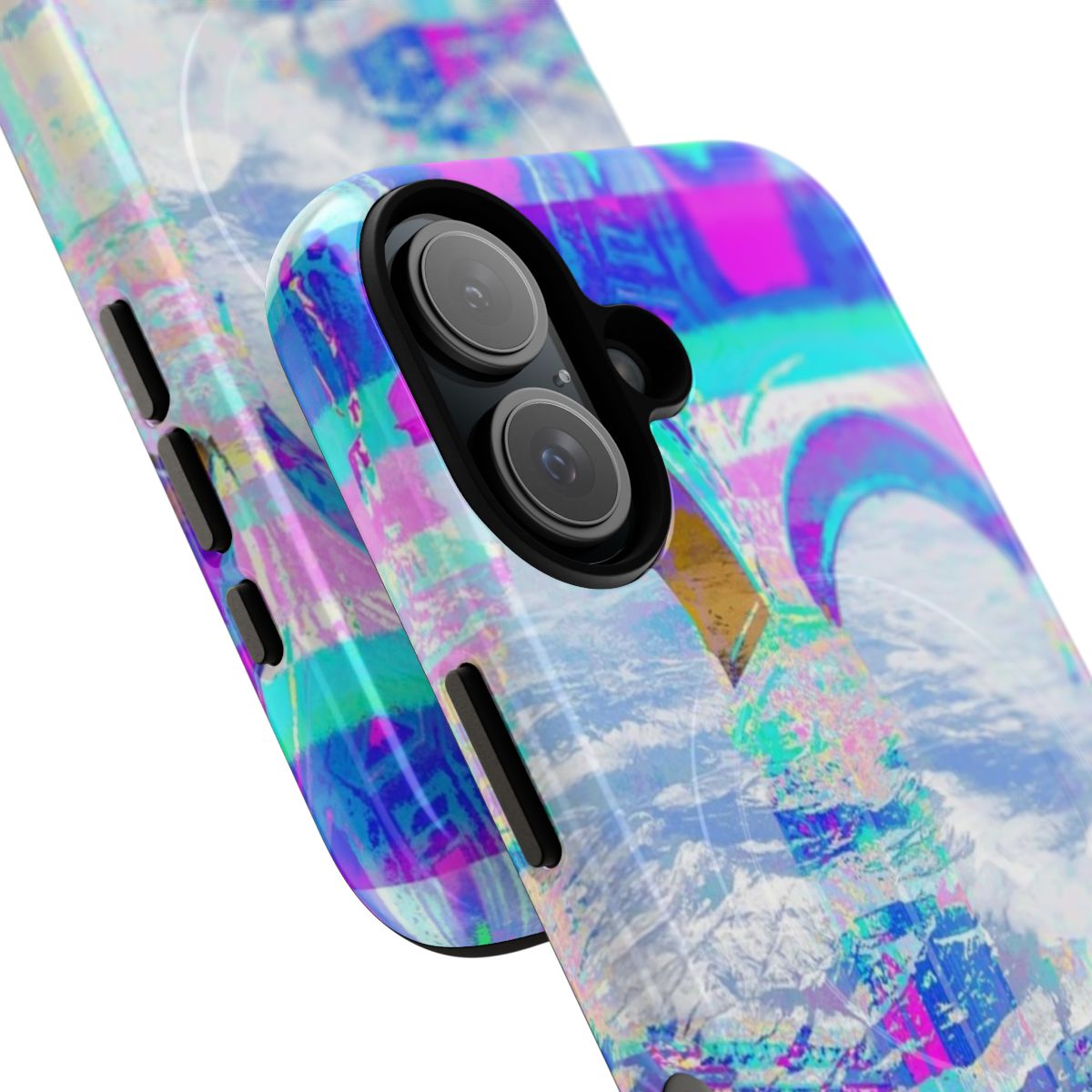 Colorful, abstract, psychedelic phone case design featuring swirling patterns and shapes - Detail