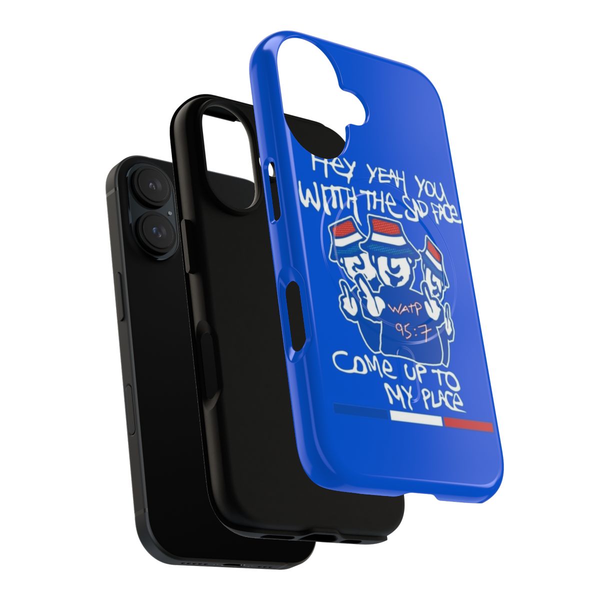 Customized Glasgow Rangers-inspired graffiti phone case with vibrant colors and retro design. - Layers