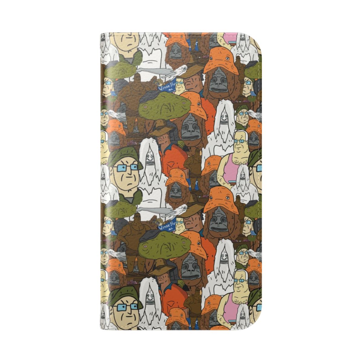 Sassy the Sasquatch themed flip cover phone case inspired by the popular show The Big Lez Show - Folded Back