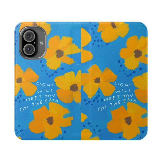 Colorful floral and inspirational quote phone case design