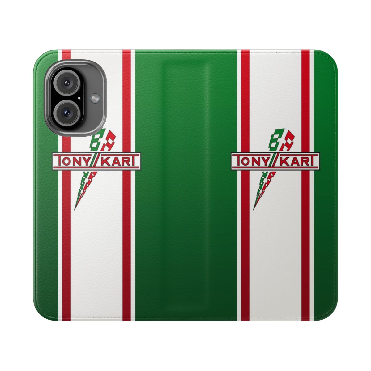 Racing-themed phone case with Tony Kart logo