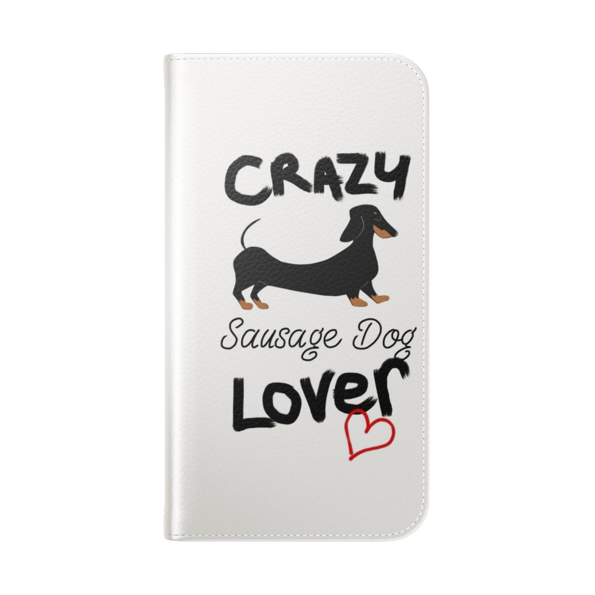 Playful dachshund dog print on a phone case - Folded Back