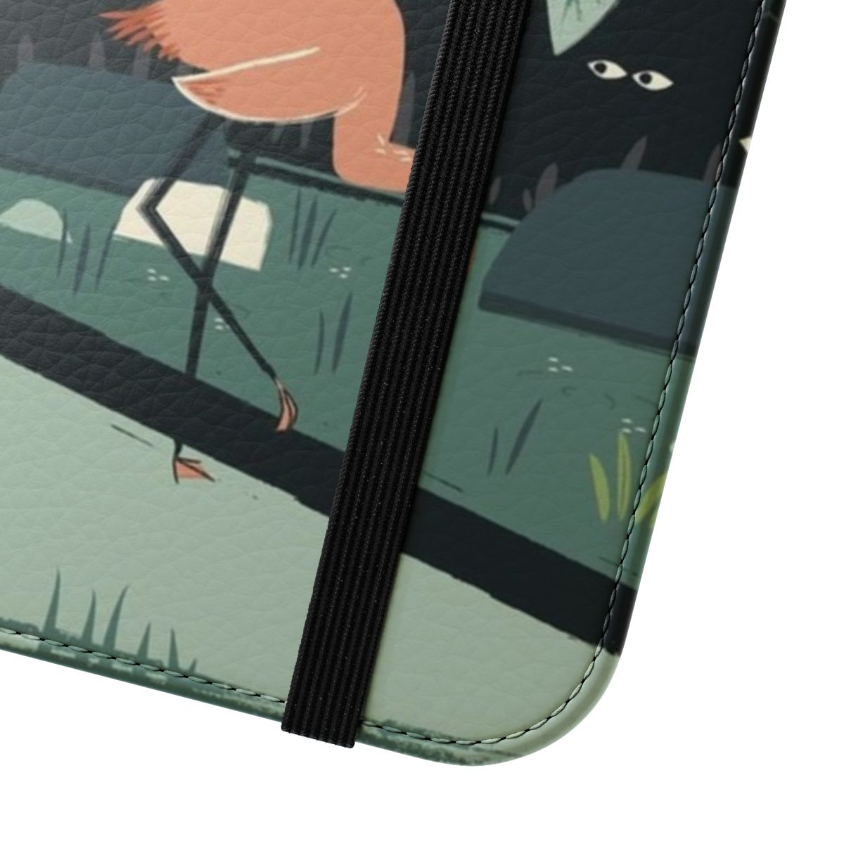 A psychedelic, nature-inspired flip phone case with a vibrant jungle-themed design. - Close Up