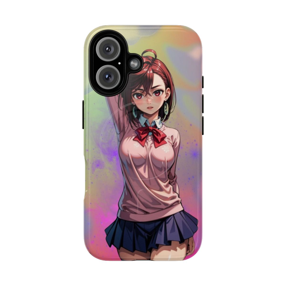 Momo Ayase-inspired magnetic phone case with dandadan plate design