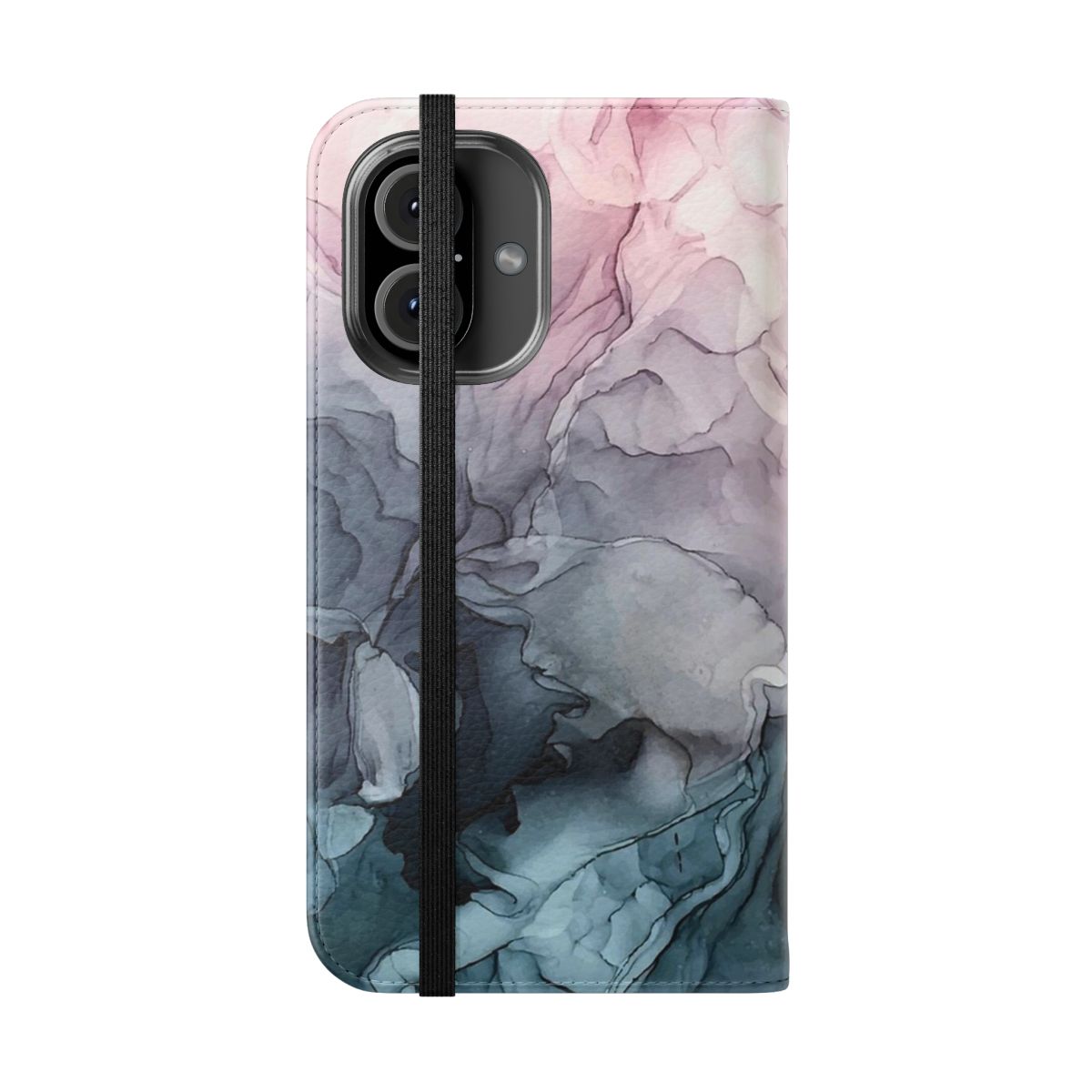 Blush abstract flowing geometric design phone case - Folded Front