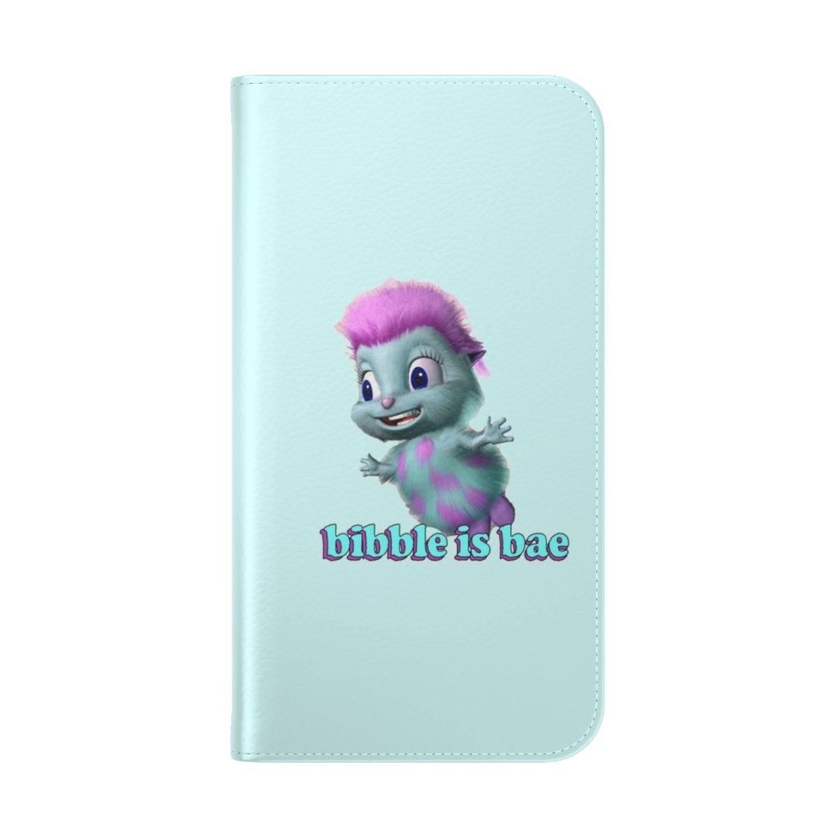 Whimsical flip cover phone case featuring characters from the Barbie Fairytopia fantasy movie series - Folded Back