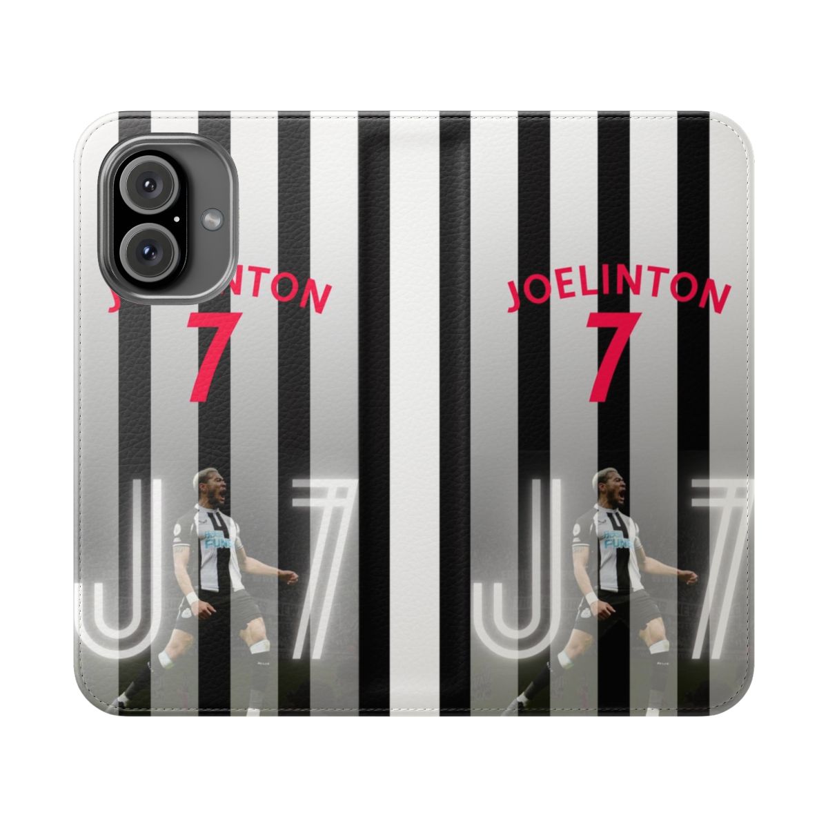 Flip cover phone case with Newcastle United and Toon Army designs